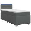vidaXL Letto con Box Spring, Materasso e LED Grigio Scuro 90 x 190 cm