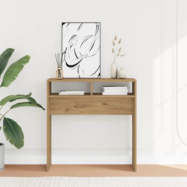 vidaXL Tavolo Consolle Rovere Artigianale 78x30x80 cm in Truciolato