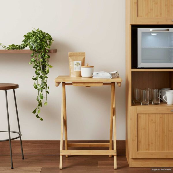 vidaXL Tavolo da Cucina Naturale 40 x 30 x 53,5 cm Bamb&ugrave;
