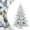 vidaXL Albero di Natale Artificiale con Rami Pieghevoli Bianco 180 cm