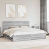 vidaXL Struttura del letto con cassetto Grigio Sonoma 200 x 200 cm