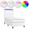 vidaXL Giroletto Molle con Materasso e LED Bianco 100x200cm Similpelle