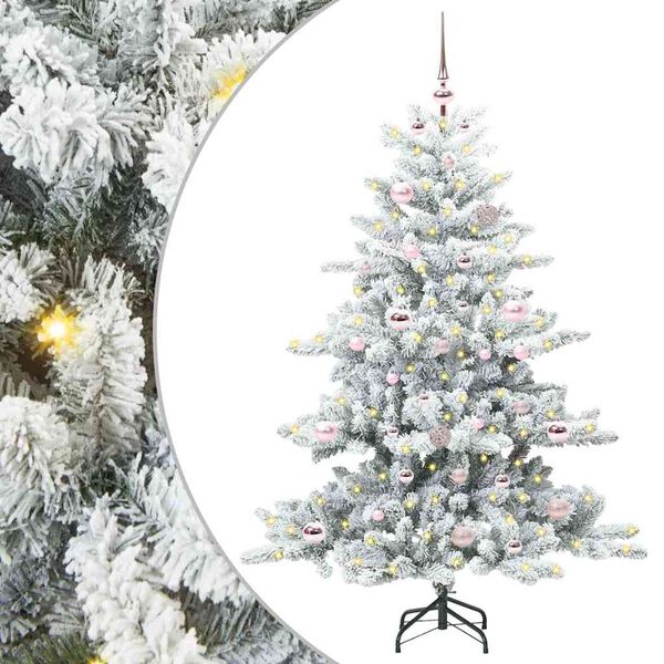 vidaXL Albero di Natale Artificiale con Rami Pieghevoli Bianco 150 cm