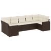 vidaXL Set Divani da Giardino 7 pz con Cuscini Marrone in Polyrattan