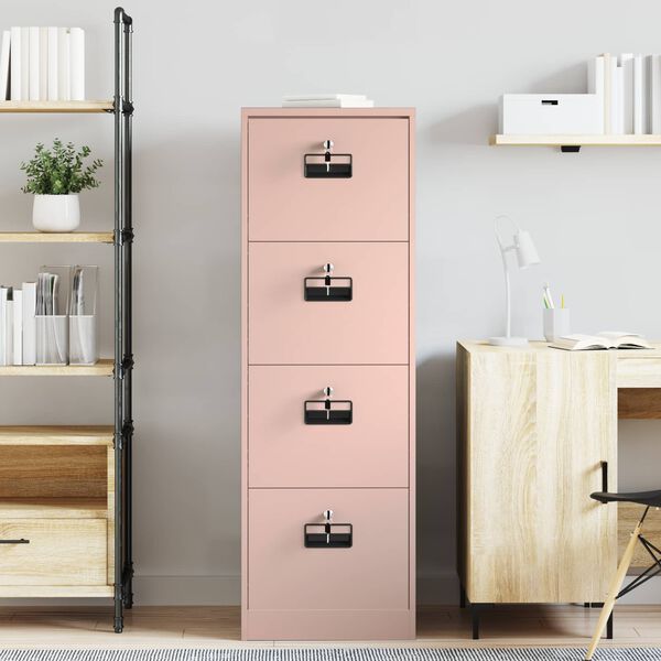 vidaXL Armadio per File con cassetto Rosa 44 x 50 x 106.5 cm
