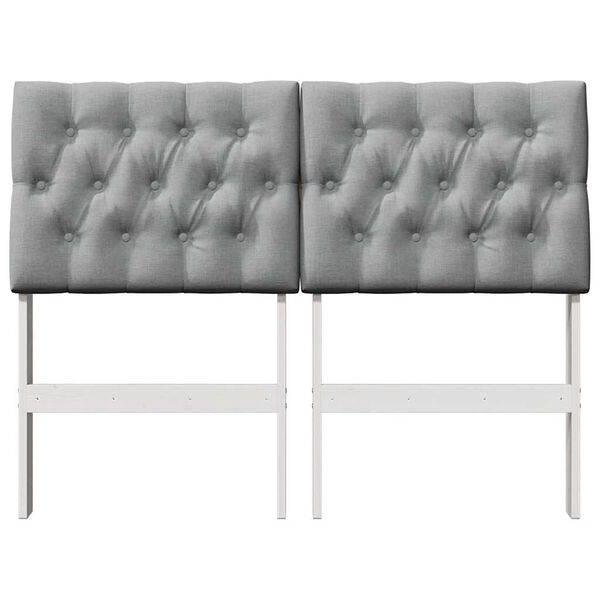 vidaXL Testiera imbottita Grigio chiaro 120 cm Pino massello