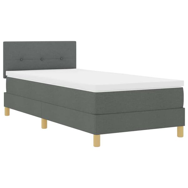 vidaXL Letto a Sorgente LED Grigio scuro 80 x 200 cm Tessuto