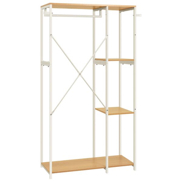 vidaXL Armadio Bianco e Rovere 90x40x167cm Metallo e Legno Multistrato