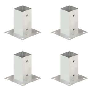 vidaXL Ancoraggi Pali 4 pz in Metallo Zincato 71 mm
