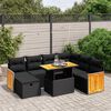 vidaXL Set Divani da Giardino con Cuscini 8 pz Nero in Polyrattan