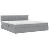 vidaXL Letto con contenitore e LED Grigio chiaro 200 x 200 cm Tessuto