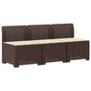 vidaXL Divano da giardino 3 posti con cuscini in look rattan PP