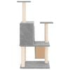 vidaXL Albero per Gatti con Tiragraffi in Sisal Grigio Chiaro 109 cm