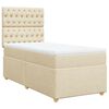 vidaXL Giroletto a Molle con Materasso Crema 100x200 cm in Tessuto