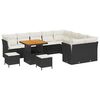 vidaXL Set Divano da Giardino 12 pcs Nero polyrattan