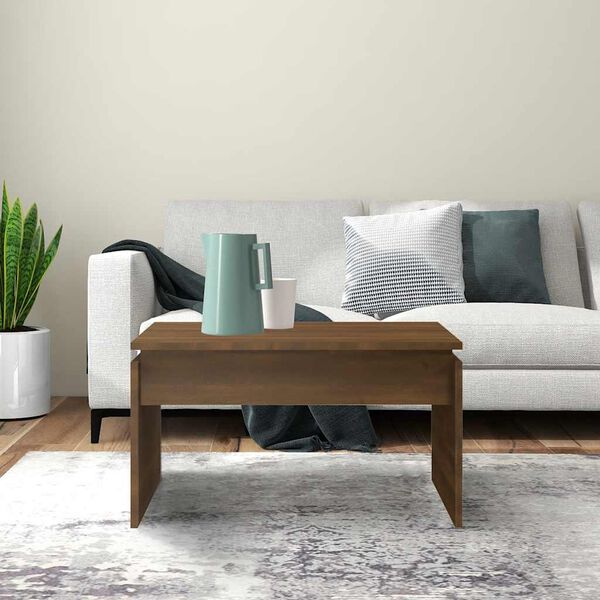 vidaXL Tavolino da Salotto Rovere Marrone 68x50x38 cm in Multistrato