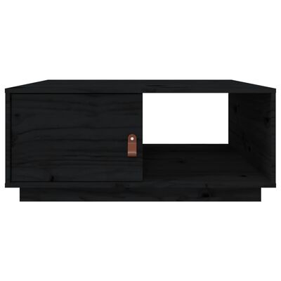 vidaXL Tavolino da Salotto Nero 80x50x35,5cm in Legno Massello di Pino