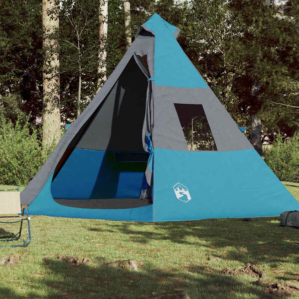 vidaXL Tenda da Campeggio Tipi per 7 Persone Blu Impermeabile