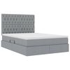 vidaXL Letto con contenitore e LED con led Grigio chiaro 140 x 190 cm