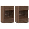 vidaXL Mobili da parete con luci LED per TV 2pz Rovere Marrone 40x30x60,5cm