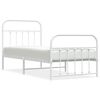 vidaXL Giroletto con Testiera e Pediera Metallo Bianco 90x200 cm