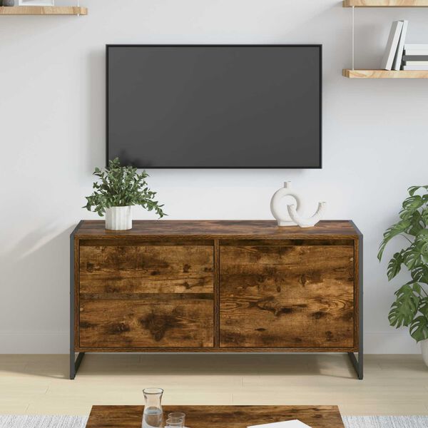 vidaXL Mobile TV Quercia Fumosa 100 x 36 x 49.5 cm Legno multistrato
