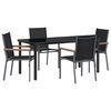 vidaXL Set da Pranzo per Giardino 5 pcs Nero