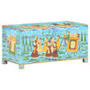 vidaXL Bauletto Dipinto a Mano 80x40x40 cm in Legno Massello di Mango