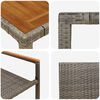 vidaXL Set da Pranzo per Giardino 5 pcs Grigio polyrattan
