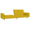 vidaXL Divano Letto a 2 Posti con 2 Cuscini Giallo in Velluto