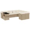 vidaXL Set Divano da Giardino 10 pz con Cuscini Beige in Polyrattan