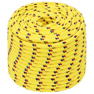 vidaXL Corda multiuso 12 mm 50 m Giallo PP 930 kg Carico massimo