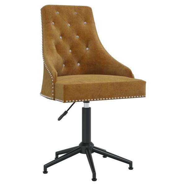 vidaXL Sedia Girevole da Ufficio Marrone in Velluto