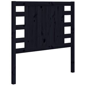 vidaXL Testiera per Letto Nera 81x4x100 cm in Legno Massello di Pino