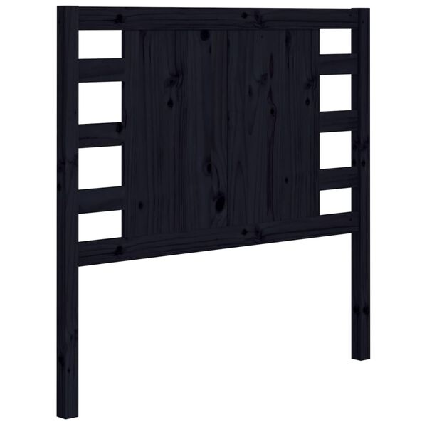 vidaXL Testiera per Letto Nera 81x4x100 cm in Legno Massello di Pino