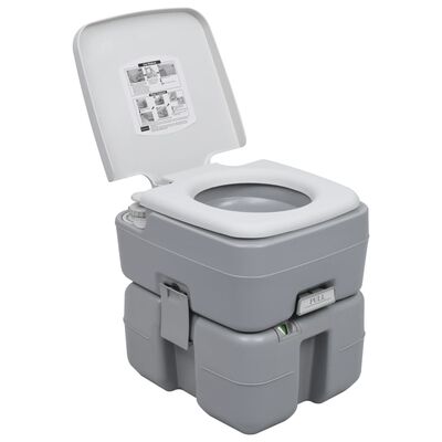 vidaXL Set Toilette da Campeggio Portatile e Tanica d'Acqua