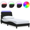 vidaXL Giroletto con LED senza Materasso Nero 90x190 cm in Tessuto
