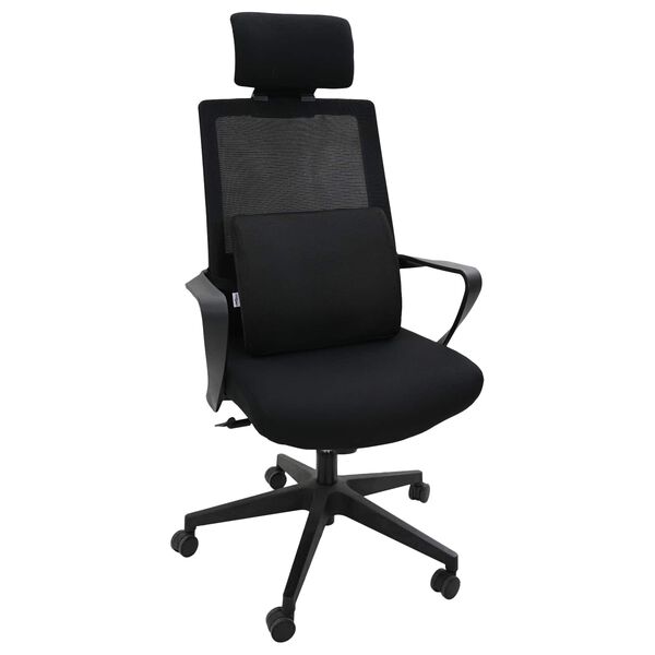 vidaXL Cuscino lombare Nero Schiuma Memory 35,5 x 30 x 12 cm