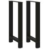 vidaXL Gambe per tavolo da bar nere 2 pz 50x(90-91) cm in acciaio