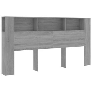 vidaXL Testiera con Contenitore Grigio Sonoma 200x18,5x104,5 cm