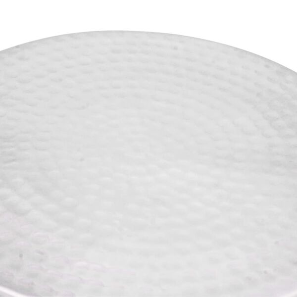 vidaXL Pouf/Tavolino a Forma di Barile in Alluminio Argento