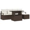 vidaXL Set Divano da Giardino 6 pz Marrone e Crema polyrattan