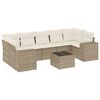 vidaXL Set Divano da Giardino 8 pz con Cuscini Beige in Polyrattan