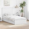vidaXL Letto con Contenitore Bianco 90 x 200 cm Legno multistrato