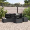 vidaXL Set Divano da Giardino con archiviazione 6 pcs Nero Poly Rattan