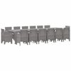 vidaXL Set da Pranzo per Giardino 15 pz Grigio chiaro Rattan Polt