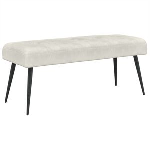vidaXL Panchina con bottoni imbottiti Crema 110 x 40 x 46 cm Velluto
