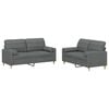 vidaXL Set di Divani 2 pz con Cuscini Grigio Scuro in Tessuto