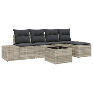 vidaXL Set Divano da Giardino 5 pz Grigio chiaro polyrattan