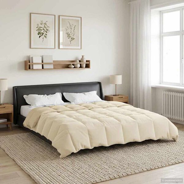 vidaXL Duvet Estivo Trapuntato Crema 220 x 260 cm Microfibra